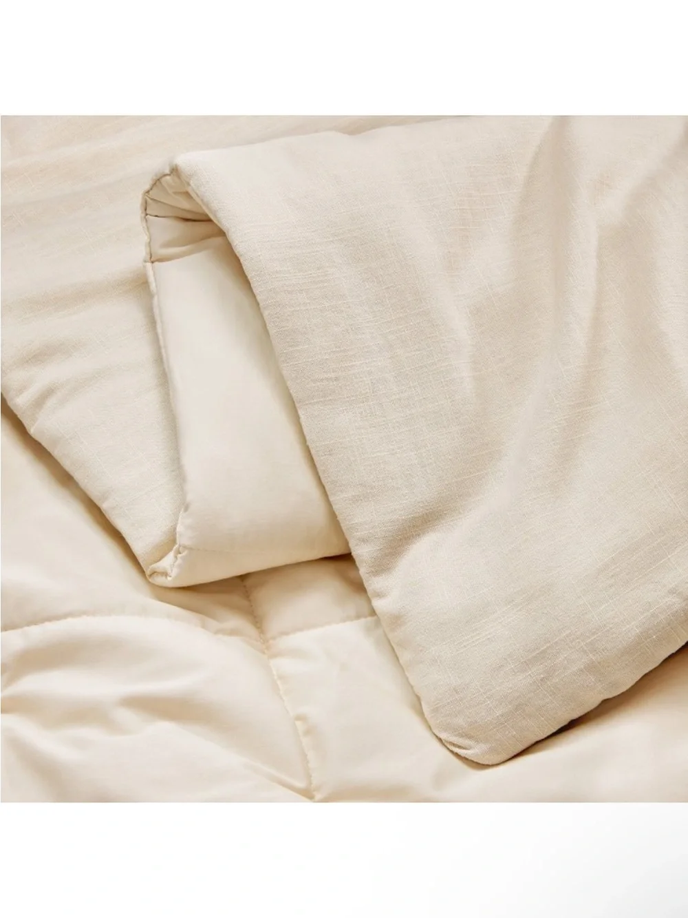NWT King/California King Heavyweight Linen Blend Comforter & Sham Set Natural